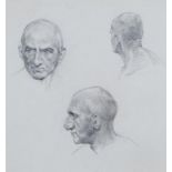 ‡ Henry Lamb RA (1883-1960) Seated lady; Three studies of a balding gentleman Two, the first