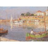 ‡ Jean Keuléyan-Lafon (French 1886-1973) Harbour scene Signed Oil on panel 16 x 22cm