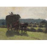 Follower of Henry Herbert La Thangue Loading the Haycart Oil on canvas 41 x 61cm Provenance: Lot