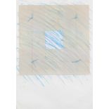 ‡ Richard Smith (1931-2016) Abstract design Pastel with tracing paper and blue twine collage 63 x