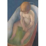 ‡ Bernard Meninsky (1891-1950) Portrait of the artist's son in a bathtub Signed Oil on canvas 76 x