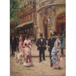 AMENDED French School c.1919 Elegant figures by The Vaudeville Theatre, Paris Bears signature and