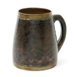 A Martin Brothers stoneware tankard by Edwin & Walter Martin, dated 1895, tapering cylindrical form,