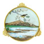 A Christofle & Cie gilt metal mounted enamel coupe the design attributed to Emile Reiber, shallow