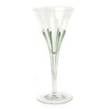 A James Powell & Sons Whitefriars flute wine glass the design attributed to Harry Powell, flaring