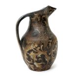A Martin Brothers stoneware dragon ewer by Edwin & Walter Martin, dated 1893, swollen form with