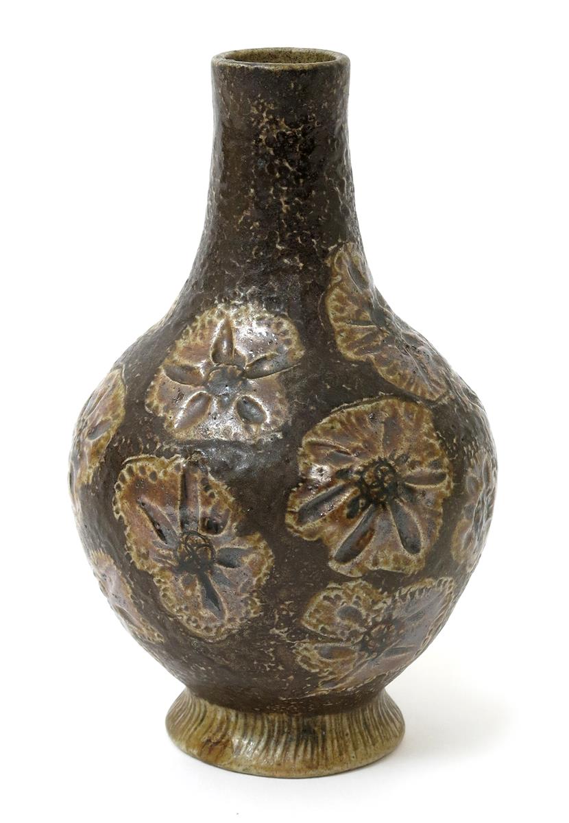 A Martin Brothers stoneware solifleur vase by Robert Wallace Martin, dated 1880, incised and