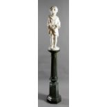 P. Bazzanti (Italian 1825-1895). A late 19th century carved white marble figure of a young boy