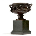 After the antique. A late 19th century French bronze model of the Albani vase by Barbedienne,