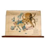 Fred Rose. A rare late Victorian 'Serio-Comic War Map For the Year 1877', lithograph with hand