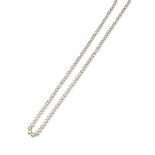 A mixed natural and cultured graduated pearl necklace, the platinum clasp set with three graduated
