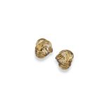 A pair of 18ct yellow gold scroll earrings by Kutchinsky, fully signed. Kutchinsky box.