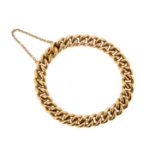 An 18ct gold curb link bracelet, 58g. 18.5 cm.
