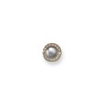 An early 20th century moonstone and diamond bar brooch, the central detachable circular plaque is