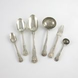 A collection of silver King's pattern and King's Hourglass pattern flatware, various makers and