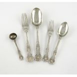 A Victorian silver Queen's pattern canteen for twelve, by George Adams, London 1856/57 comprising:
