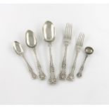 A collection of Victorian silver Queen's pattern flatware, by George Adams, London various dates,