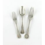 A collection of 19th century Irish silver King's Hourglass pattern flatware, Dublin, various