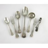 A Victorian silver King's pattern canteen for eighteen, by George Adams, London, various dates,