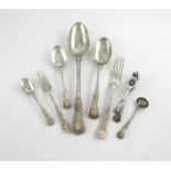 A collection of Victorian silver King's pattern flatware, by George Adams, London, various dates,