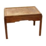 A walnut side table by Sidney Barnsley, the rectangular top inlaid with ebony and holly banding,