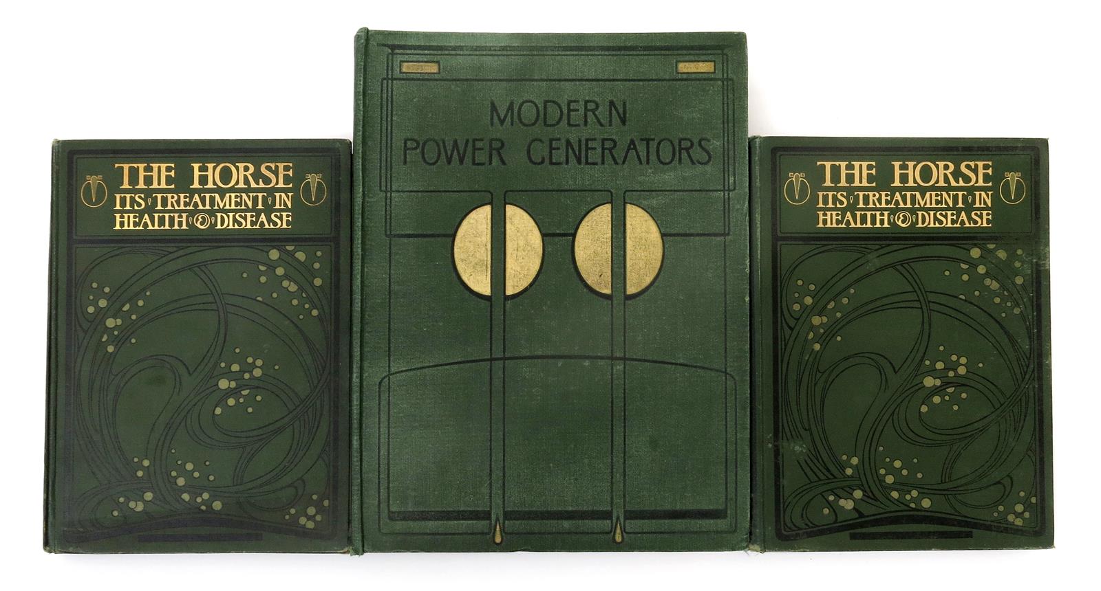 Modern Power Generators Volume 1 and 2, two books with cover designs by Talwin Morris, published