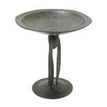 A Liberty & Co English Pewter tazza designed by Archibald Knox, model no.01161, the domed base