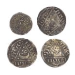 Ireland, John, four silver coins: 2nd coinage (as Prince): halfpenny, Dublin, reverse with voided