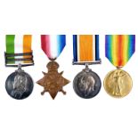 Four medals to 5738 Private A.E. Moreton, South Staffordshire Regiment: King's South Africa, both