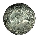 Edward VI (1547-53): silver shilling, fine silver issue of 1551-3, facing bust, rose, rev. mm tun (S
