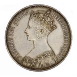 Victoria, silver crown, 1847, 'gothic' type (S 3883), very fine or better.