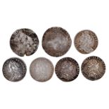 A collection of English silver coins, comprising: Mary, groat, poor; Elizabeth I , sixpence, 1561,