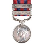 Two India General Service Medals 1854-95: Gunner Arthur Edward Smith, Number 2 Mountain Battery