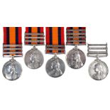 A collection of Queen's South Africa medals: Driver W. Carruthers, Army Service Corps, 1st type