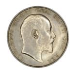 Edward VII, silver halfcrown, 1905 (S 3980, KM 802), nearly extremely fine.