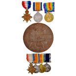 A family collection of medals, comprising: the Dardenelles Naval casualty group to Stoker 1st