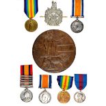 Two part medal groups to Great War casualties: the first to Private Thomas Emerson, 1st Battalion