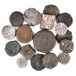 A small collection of Indian coins, including: Honourable East India Company, Bombay Presidency,