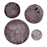 England, four silver coins: Henry VI, half groat, annulet issue (1422-30), Calais mint, annulets