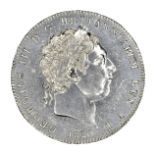 George III, silver crowns (2): 1919, edge LIX with stops; 1920, edge LX (S 3787), the first nearly