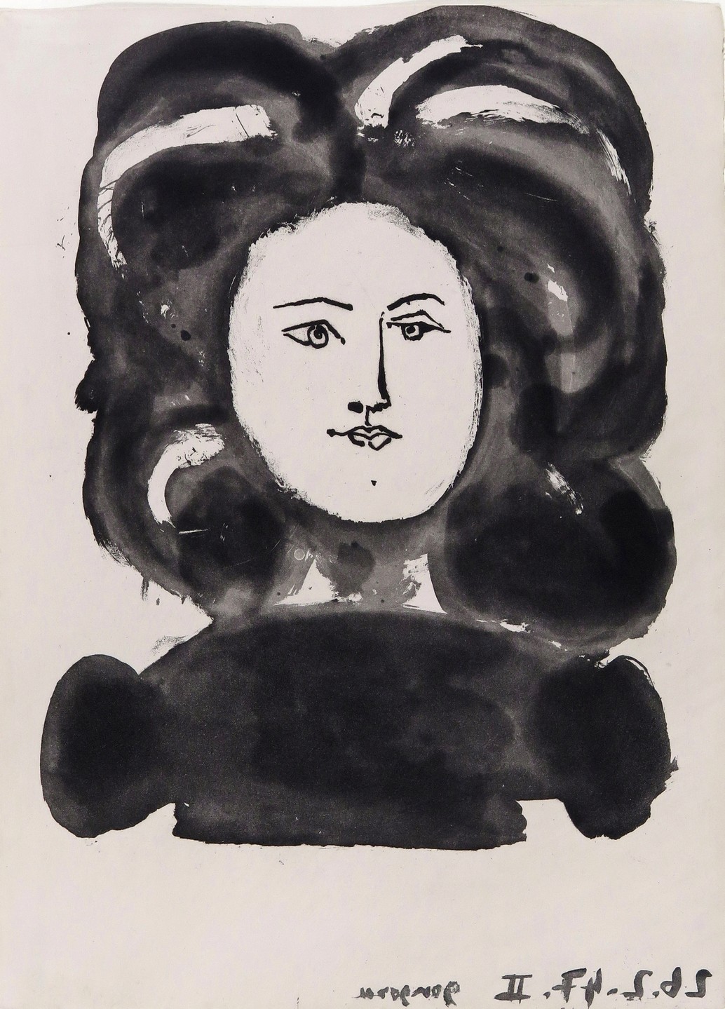 ‡ Pablo Picasso (Spanish 1881-1973) Buste de Femme de Face, from Gongora: Vingts Poemes Inscribed