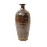 ‡ Jim Malone (born 1946) a tall Ainstable Pottery stoneware vase, shouldered cylindrical form with