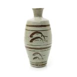 ‡ Bernard Leach (1887-1979) a St Ives Pottery stoneware Leaping Salmon vase, shouldered form,