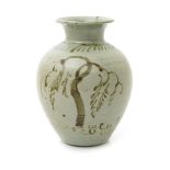 ‡ Henry Hammond (1914-1989) a stoneware vase, shouldered form with flaring collar rim, covered to