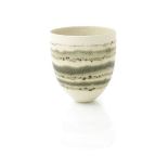 ‡ Jennifer Lee (born 1956) a small coil-built vessel, pale cream with speckled and olive green