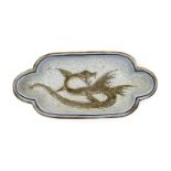 A Martin Brothers stoneware Dragon tray by Edwin & Walter Martin, dated 1907, shaped, rectangular