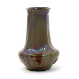 A Carter's Poole Pottery lustre vase designed by Owen Carter, swollen form with tapering cylindrical