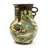 A large C. H. Brannam Barnstaple pottery vase by James Dewdney, dated 1894, ovoid with cylindrical