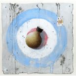 Leslie Gooday O.B.E. (1921-2013) Target acrylic on board with collage, framed, and a still life of