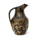 A Martin Brothers stoneware Dragon ewer by Edwin & Walter Martin, dated 1893, swollen form with
